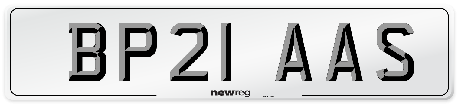 BP21 AAS Number Plate from New Reg